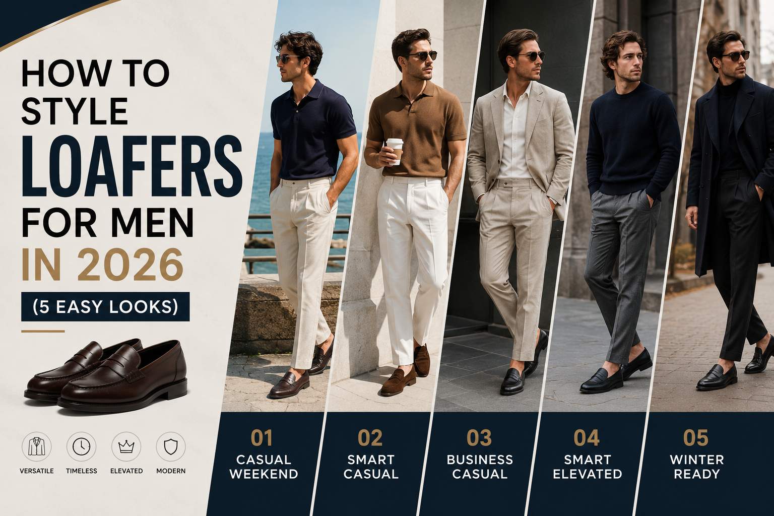 How to Style Loafers for Men in 2026 (5 Easy Looks)