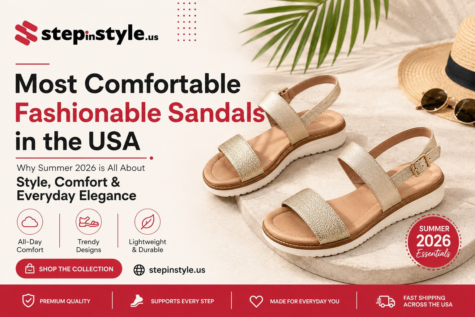 Most Comfortable Fashionable Sandals in the USA: Why Summer 2026 is All About Style, Comfort & Everyday Elegance