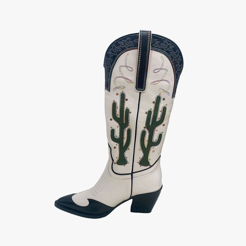 Western Cowboy Mid Calf Women Boots