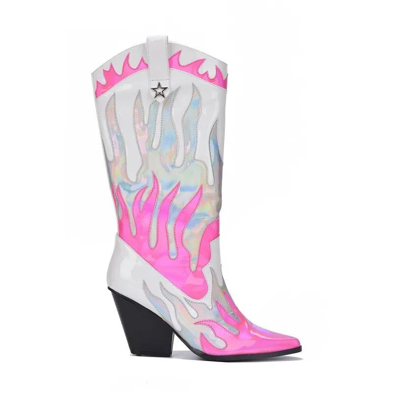 Women Flame Cowboy Boots