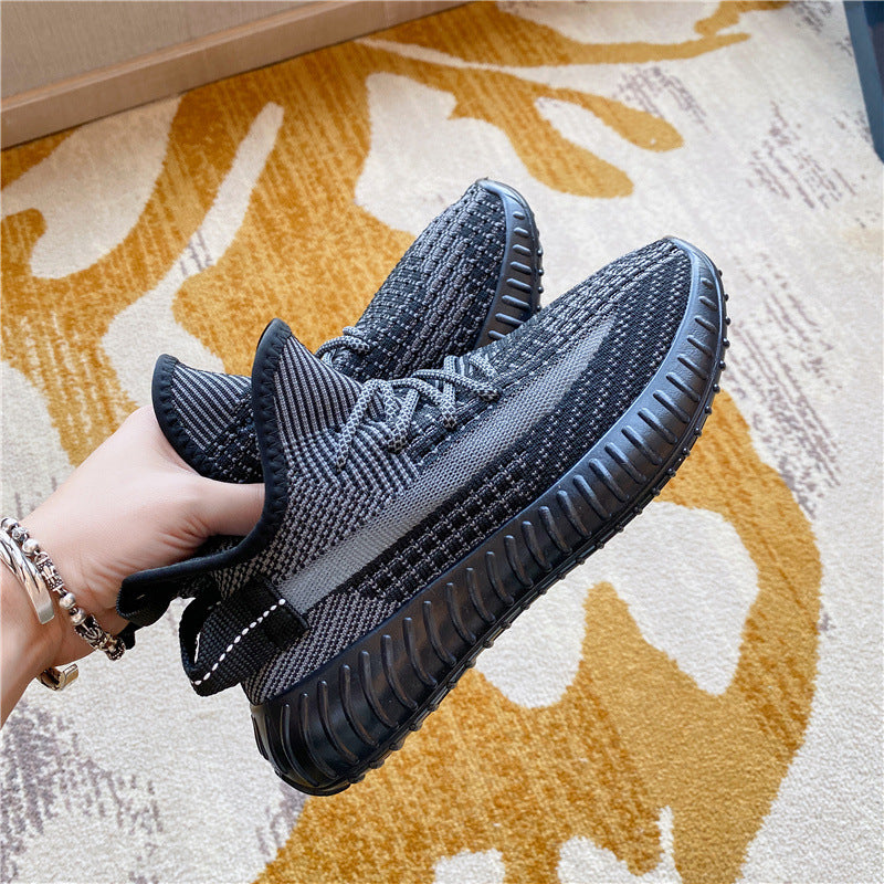 Women`s Sporty Fly Knit Sneaker in Black