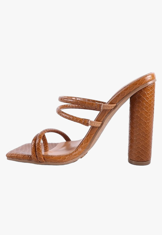 Dandelion High Block Heeled Croc Sandals