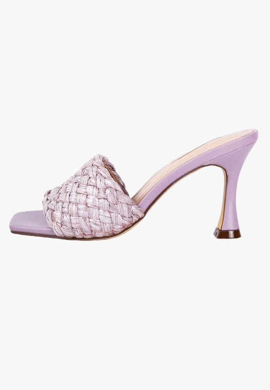 Ny Tour Braided Strap Heeled Sandals