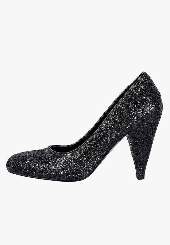 Sugar Plum Glitter Conical Heel Pumps