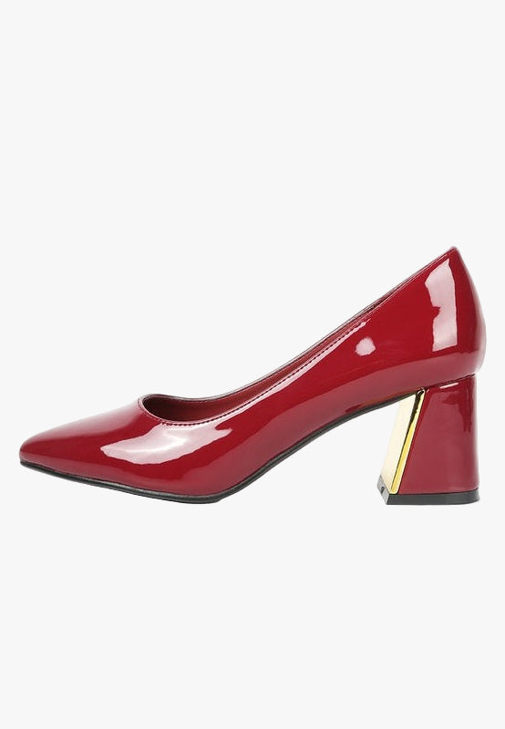 Zaila Metallic Accent Block Heel Pumps