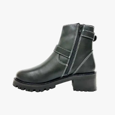 Terminator Black Platform Block Heel Bootie