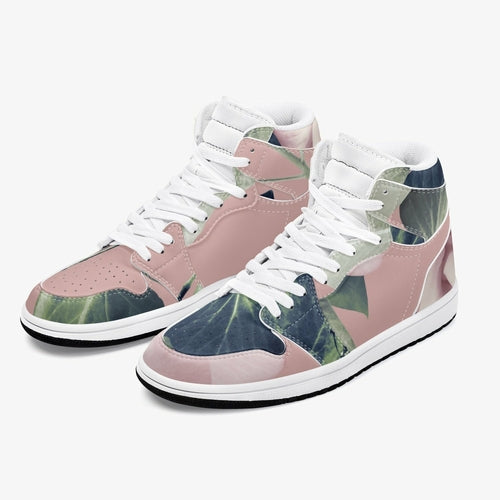 Floral Garden High-Top Leather Sneakers