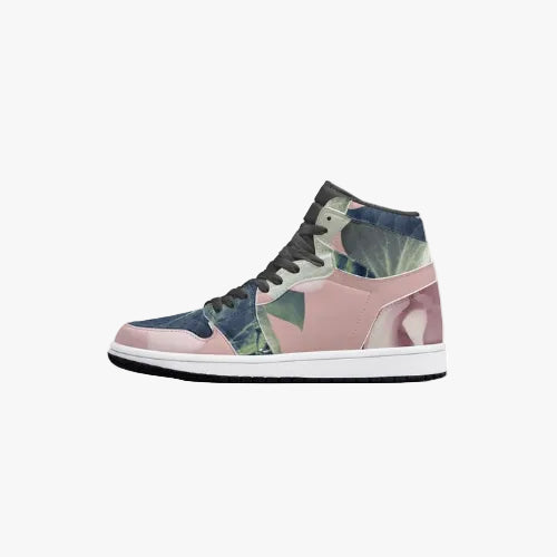 Floral Garden High-Top Leather Sneakers