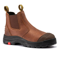 Men’s Brown Leather Work Boots Brown 