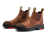Men’s Brown Leather Work Boots Brown 