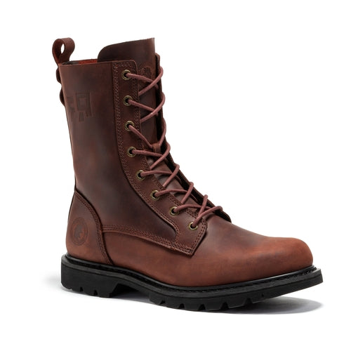 Men's 8 inch Zip-sided Soft Toe Lug Sole Work Boots