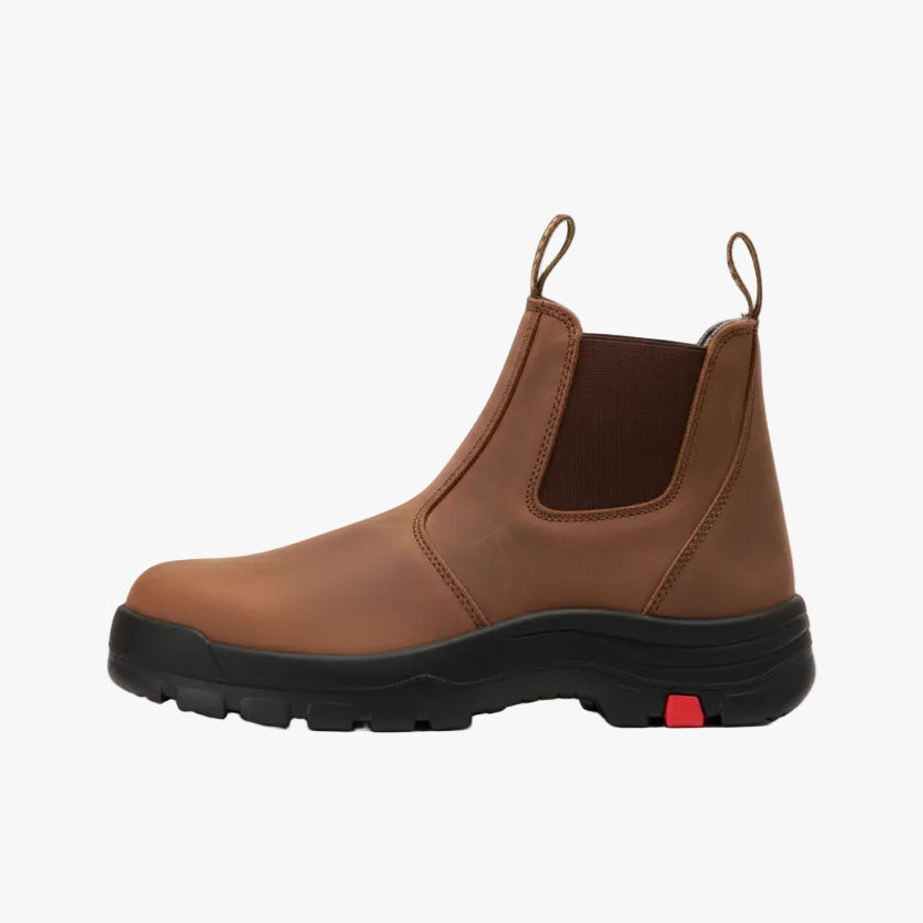 mens brown 6-inch pull-on leather work boots