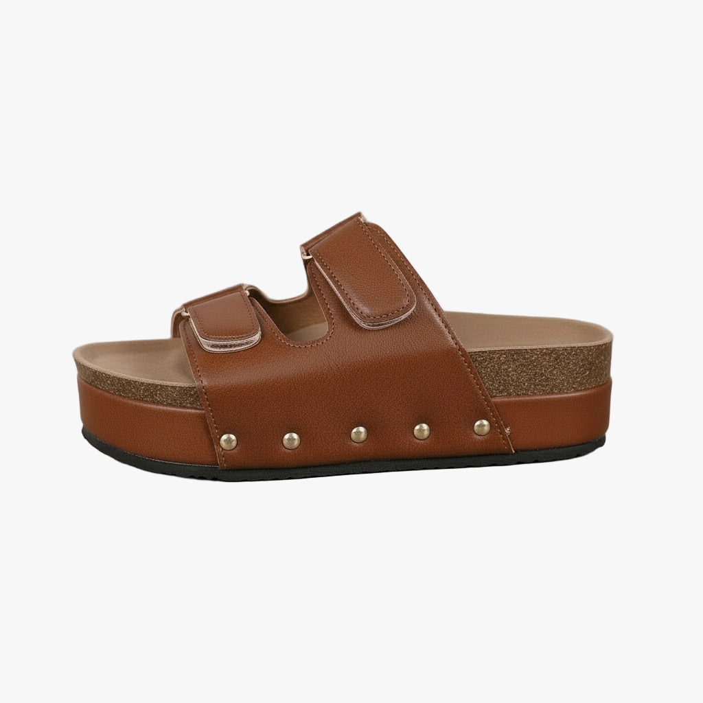 PU Leather Studded Platform Sandals