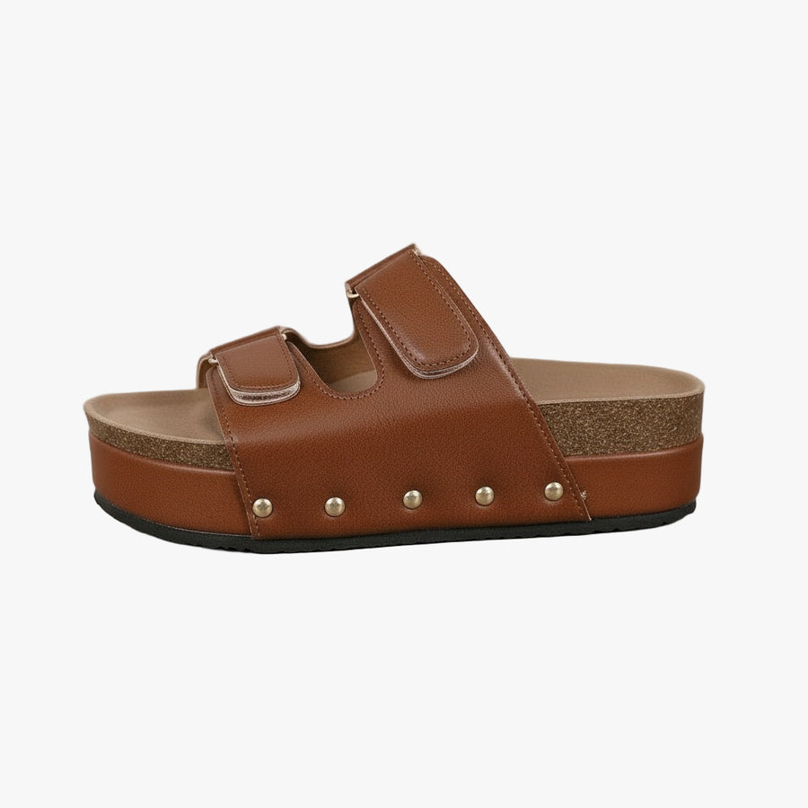 PU Leather Studded Platform Sandals