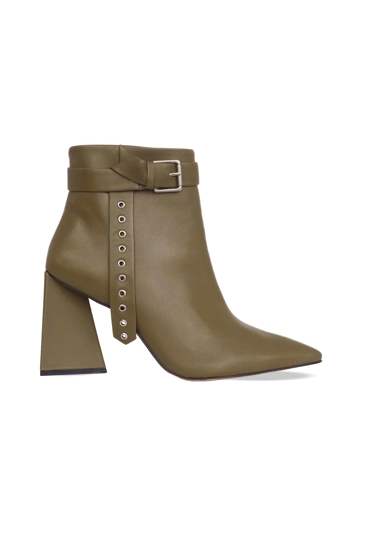 Salvia Leather Heeled Ankle Boots – Pointed Toe
