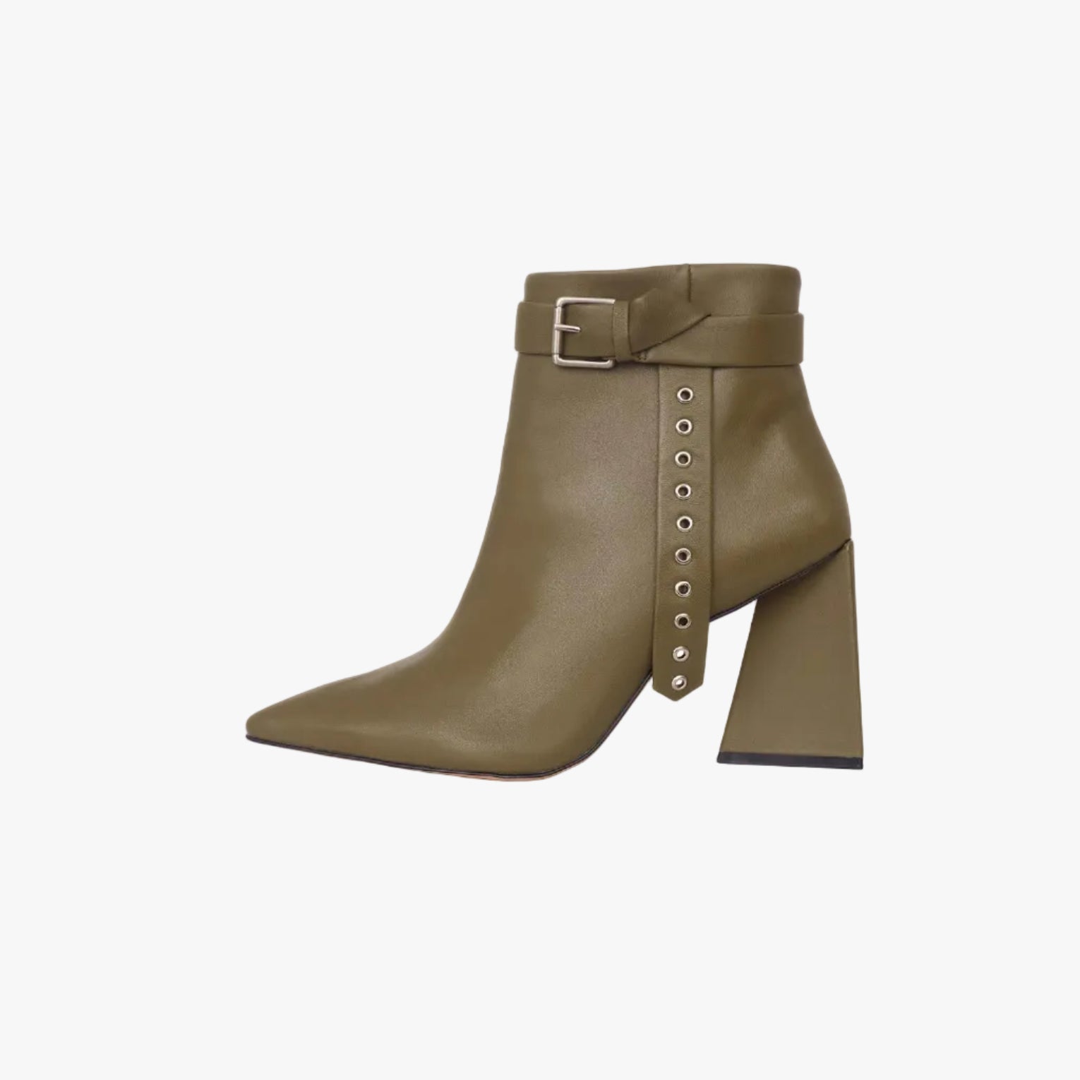 Salvia Leather Heeled Ankle Boots – Pointed Toe