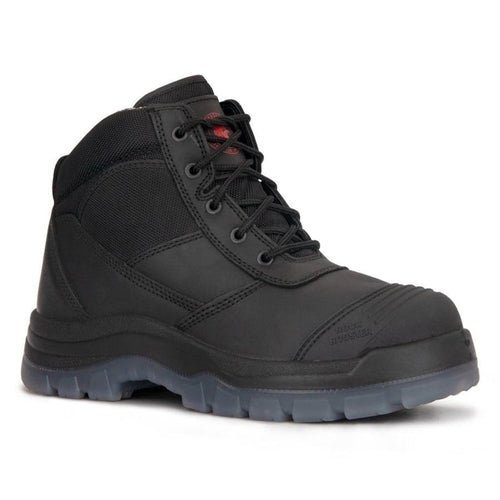 Black 6 inch Zip sided Steel Toe Leather Work