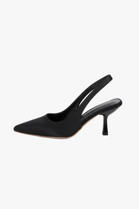 womens pu leather point toe pumps black