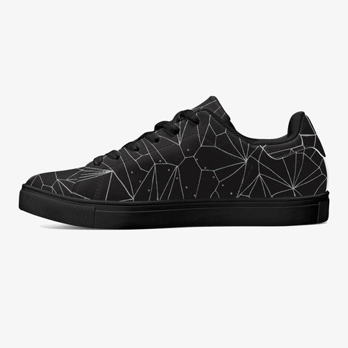 Architectural Print Low-Top Leather Sneakers