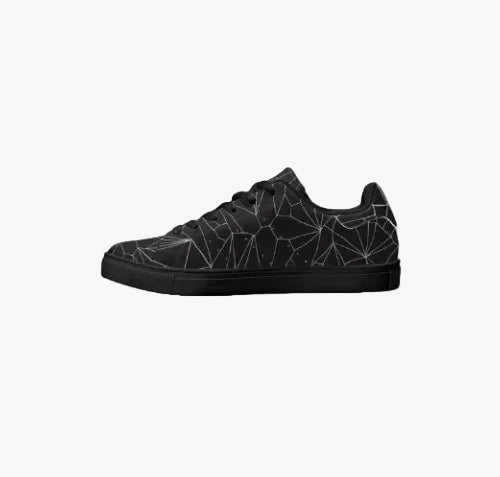 Architectural Print Low-Top Leather Sneakers