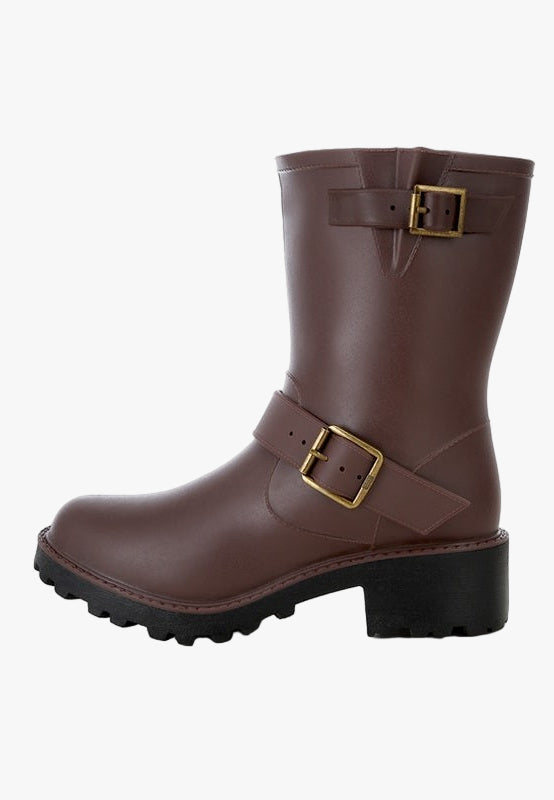 Anong Harness Detail Calf Boots