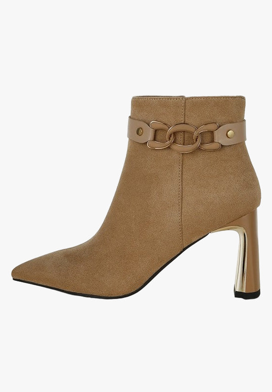 Antares Chain Belt Detail Ankle Boots