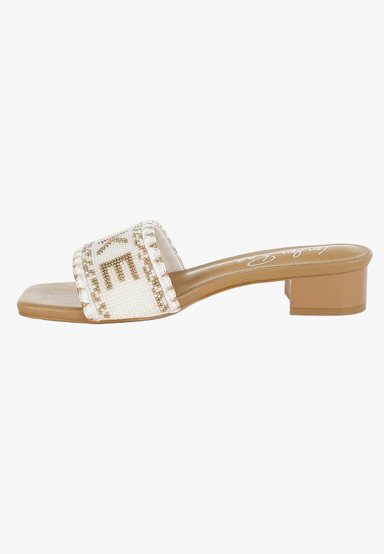 Vacay Babe Lake Como Beaded Slip-On Heels