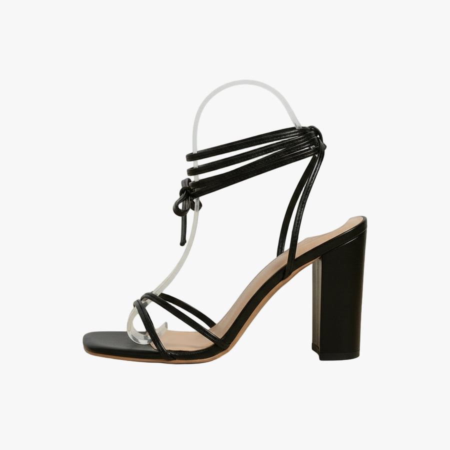 black block heel sandals 