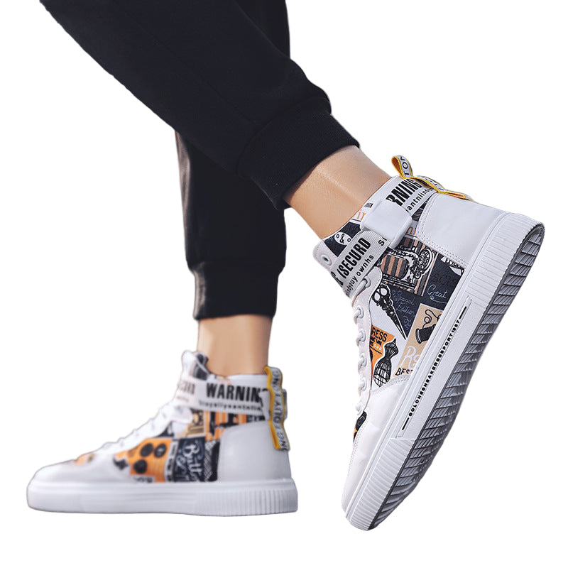 Trendy spring men's shoes: high-top shoes