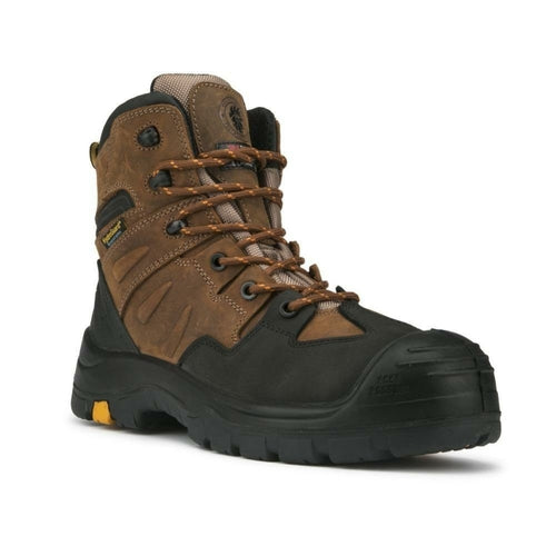Brown 6 inch Waterproof Safety Toe Leather Work