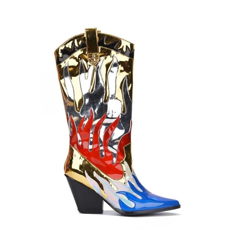 Women Flame Cowboy Boots