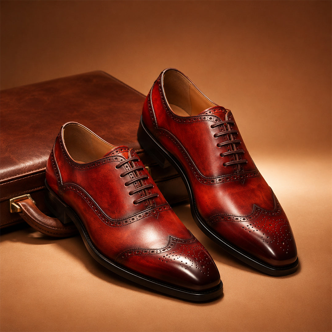 Men's Reddish Brown Goodyear Welted Oxford Shoes
