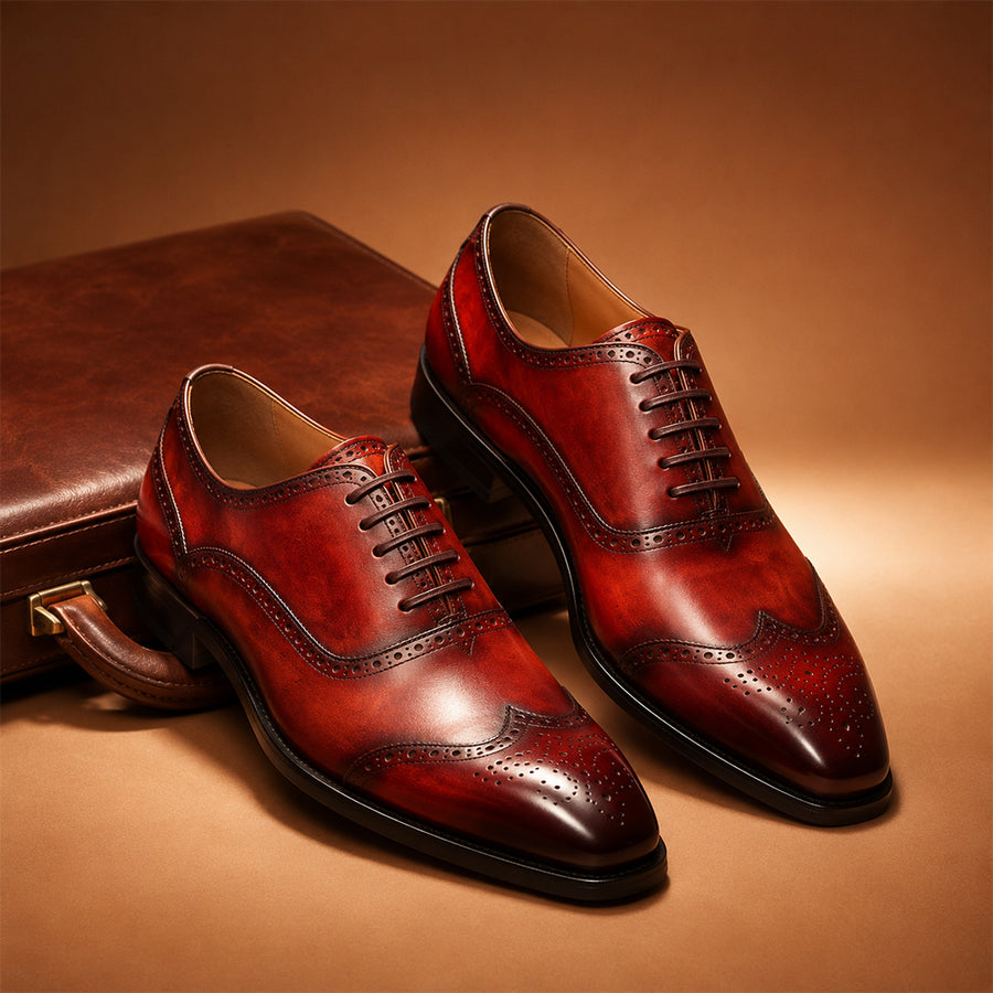 Men's Reddish Brown Goodyear Welted Oxford Shoes