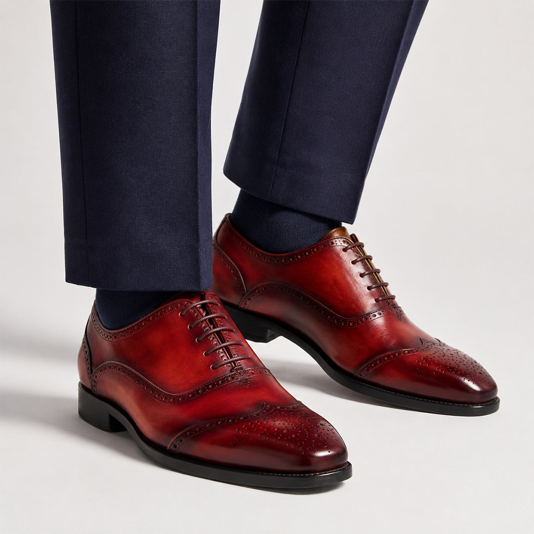 Men's Reddish Brown Goodyear Welted Oxford Shoes