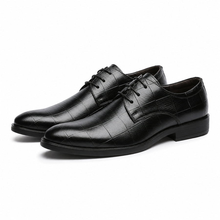 Men's Checkered Business Leather Shoes