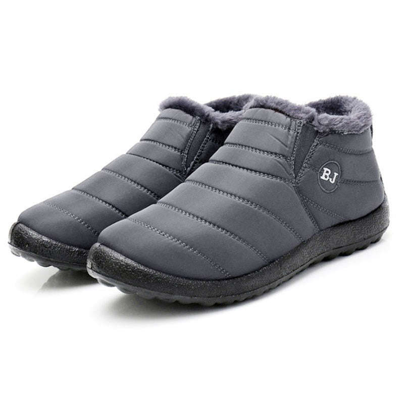 Waterproof cotton boots for couples in winter, keeping warm and snow covered boots, low cut cotton shoes for men and women