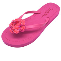 womens beach flip flops flower embroidery sandals
