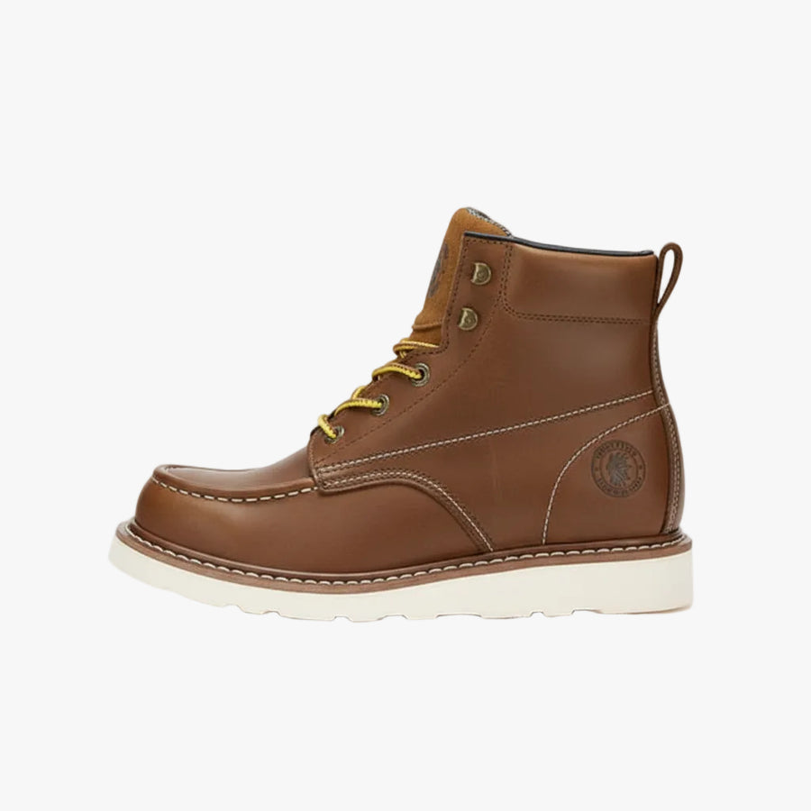 Men's 6 inch Brown steel toe waterproof wedge