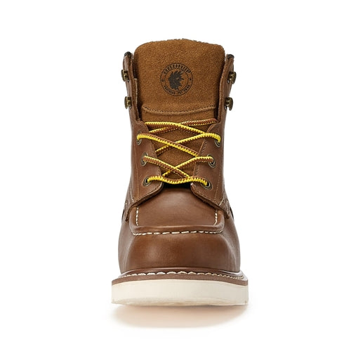 Men's 6 inch Brown steel toe waterproof wedge
