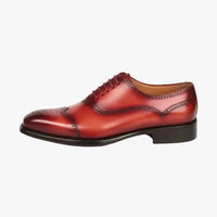 mens goodyear welted oxford shoes reddish brown