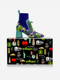 womens trendy ankle boots colorful floral heels