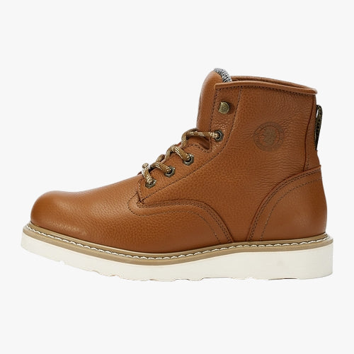 Men's Safety Water Resistant Tan Leather Wedge