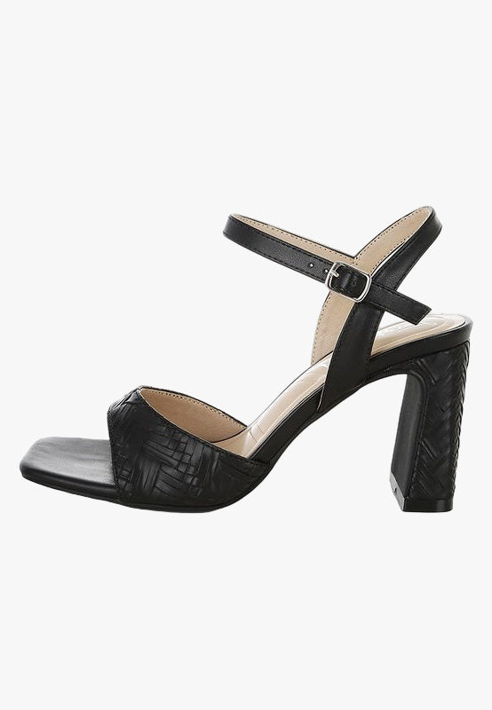 Elana Textured Faux Leather Heels
