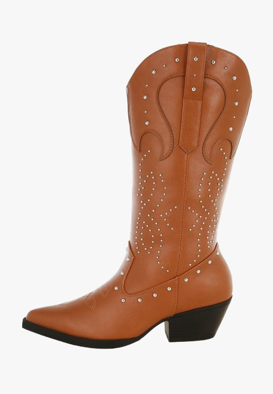 Dockery Studs Embellished Cowboy Boots