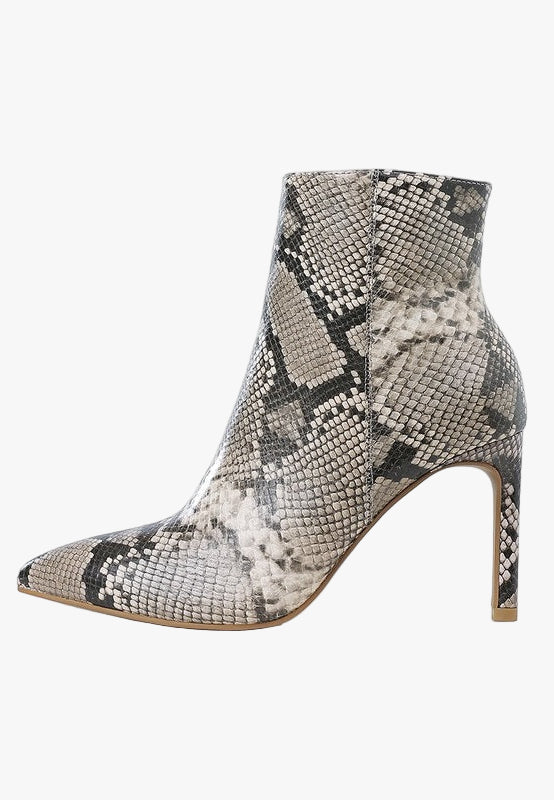 Tatria Textured Stiletto Heel Ankle Boots