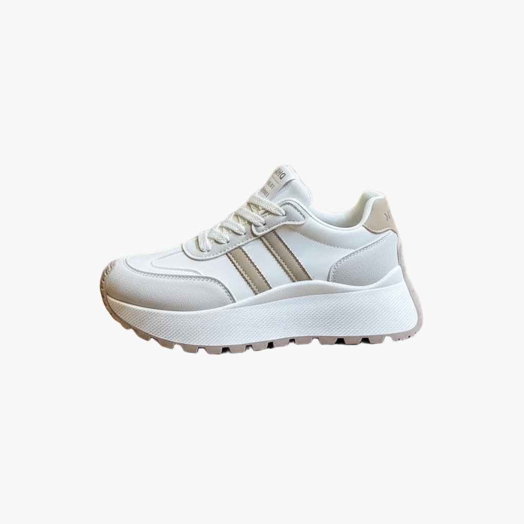 Side Striped Lace Up Platform Athletic Sneakers
