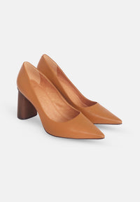 womens pumps side view block heel modern footwear
