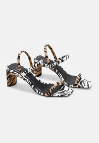 womens sandals top view trendy animal pattern fashion
