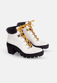 womens stylish combat boots white fashion footwear