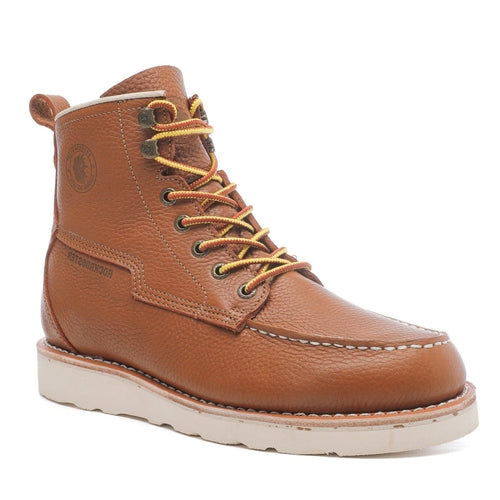 wedge work boots for men brown leather
